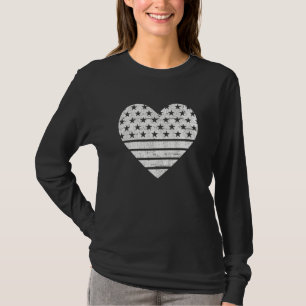 Liebe USA Herz Form amerikanische Flagge Niedlich  T-Shirt
