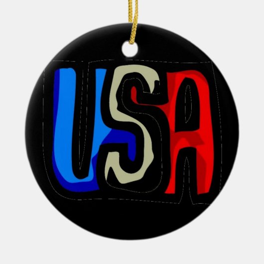 Liebe USA Keramik Ornament (Vorne)