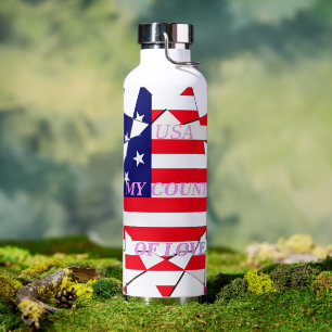 Liebe USA: Land der Liebe Bleib stilvoll hydriert Trinkflasche