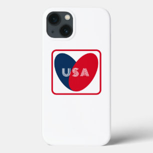 Liebe USA Patriotic Red Blue Simple Heart Case-Mate iPhone Hülle
