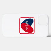 Liebe USA Patriotic Red Blue Simple Heart Case-Mate iPhone Hülle (Rückseite (Horizontal))