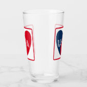 Liebe USA Patriotic Red Blue Simple Heart Glas (Rechts)