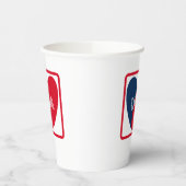 Liebe USA Patriotic Red Blue Simple Heart Pappbecher (Links)