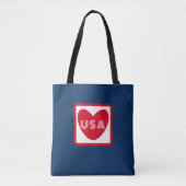 Liebe USA Patriotic Red Blue Simple Heart Tasche (Vorderseite)