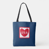 Liebe USA Patriotic Red Blue Simple Heart Tasche (Rückseite)