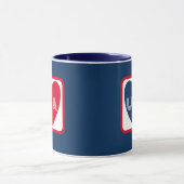 Liebe USA Patriotic Red Blue Simple Heart Tasse (Zentrum)