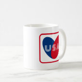 Liebe USA Patriotic Red White Heart Simple Kaffeetasse (VorderseiteRechts)