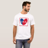 Liebe USA Patriotic Red White Heart Simple T-Shirt (Vorne ganz)