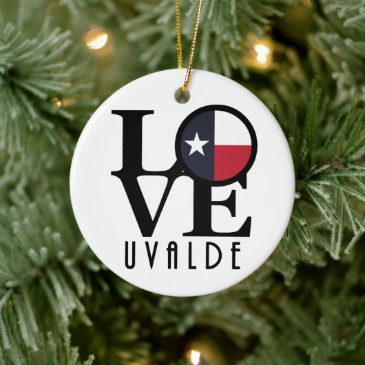 LIEBE Uvalge Texas Keramik Ornament (Baum)