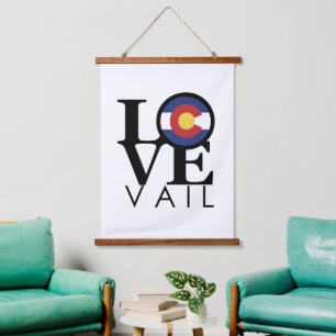 LIEBE Vail Colorado Wandteppich Mit Holzrahmen