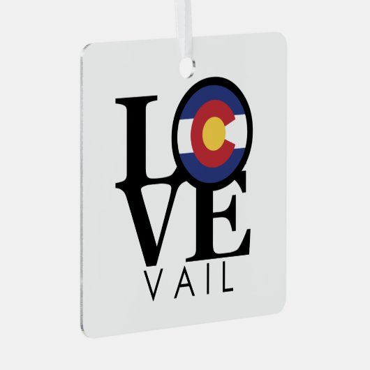 LIEBE Vail Ornament Aus Metall (Vorderseite Rechts)