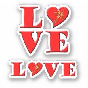 Liebe Valentine 2-in-1 Aufkleber