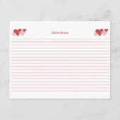 Liebe Valentine Brautparty Rezept Card Hinweiskarte (Rückseite)