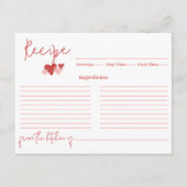 Liebe Valentine Brautparty Rezept Card Hinweiskarte (Vorderseite)