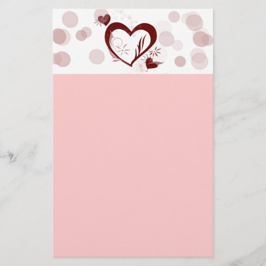 Liebe Valentine Briefpapier (Vorderseite)