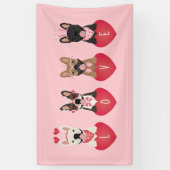 Liebe Valentine French Bulldogs Banner (Vertikal)