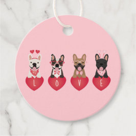 Liebe Valentine French Bulldogs Geschenkanhänger