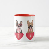 Liebe Valentine French Bulldogs Tasse (Zentrum)