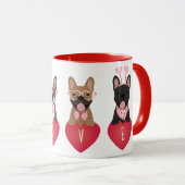 Liebe Valentine French Bulldogs Tasse (VorderseiteRechts)