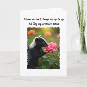 Liebe Valentine Fun Skunk Rose Bilder Grußkarte Karte