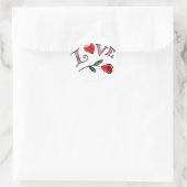 Liebe Valentine Hearts and Rose Gif... - Individue Runder Aufkleber (Tasche)