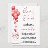 Liebe Valentine Hearts Brautparty Einladung (Vorderseite)