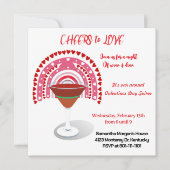 Liebe Valentine Hearts Cocktail Party Einladung (Vorderseite)