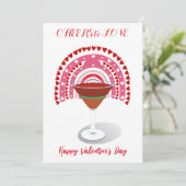 Liebe Valentine Hearts Cocktail Regenbogen Feiertagskarte (Stehend Vorderseite)