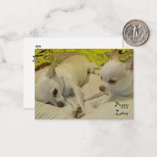 Liebe Valentine Mitteilungskarten (Vorderseite/Rückseite Beispiel)