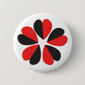 Liebe Valentine Pärchen Rote Blüte Neu Button (Vorderseite)