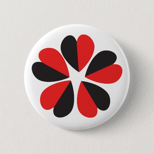 Liebe Valentine Pärchen Rote Blüte Neu Button (Vorderseite)