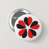 Liebe Valentine Pärchen Rote Blüte Neu Button (Vorne & Hinten)