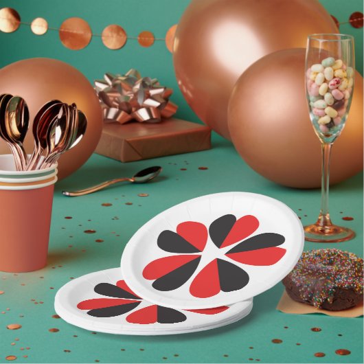 Liebe Valentine Pärchen Rote Blüte Neu Pappteller (Multi)