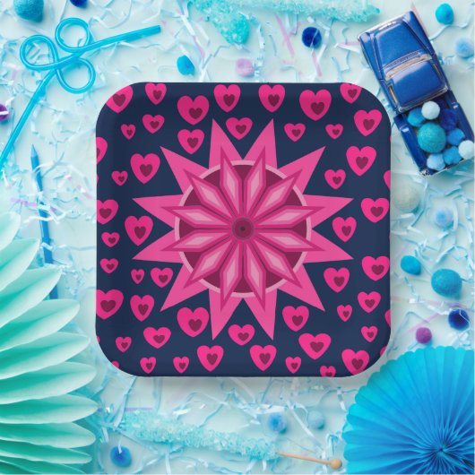 LIEBE VALENTINE PARTY MIT HERZPAPIERPAPIERTELLERN PAPPTELLER (Party)