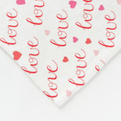 Liebe Valentine Pink Rote Herzen Fleecedecke (Ecke)