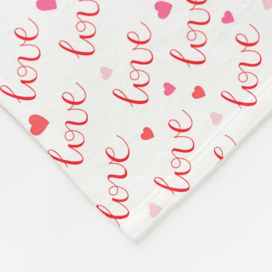 Liebe Valentine Pink Rote Herzen Fleecedecke (Ecke)