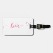 Liebe Valentine - Rosa Niedlich Gepäckanhänger (Vorderseite horizontal)