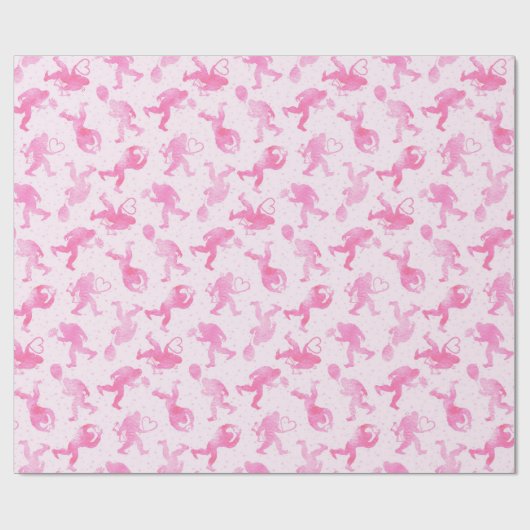 Liebe Valentine, Sasquatch Geschenkpapier (Flach)