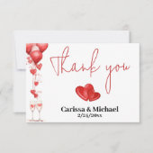 Liebe Valentine Sweetheart Brautparty Dankeskarte (Vorderseite)