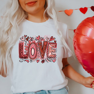 LIEBE Valentine T - Shirt, Herz und Blume T-Shirt