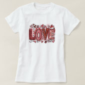 LIEBE Valentine T - Shirt, Herz und Blume T-Shirt (Design vorne)