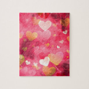 Liebe, Valentine, Tag, Herz, Frauen, Rosa, Rose Puzzle