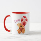 Liebe Valentine Teddy Bear mit Balloons Kaffee Tasse (Links)
