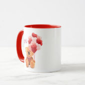 Liebe Valentine Teddy Bear mit Balloons Kaffee Tasse (Vorderseite Links)