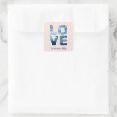LIEBE Valentine Thema individuell anpassbare Foto  Quadratischer Aufkleber (Tasche)