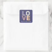 LIEBE Valentine Theme Anpassbare Foto Buchstaben q Quadratischer Aufkleber (Tasche)