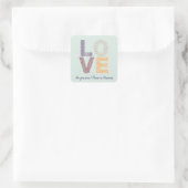 LIEBE Valentine Theme Anpassbare Foto Buchstaben Quadratischer Aufkleber (Tasche)