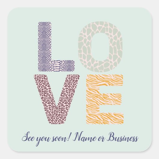 LIEBE Valentine Theme Anpassbare Foto Buchstaben Quadratischer Aufkleber (Vorderseite)