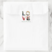 LIEBE Valentine Theme Anpassbare Foto Buchstaben Quadratischer Aufkleber (Tasche)