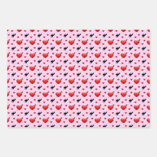 Liebe Valentine Wrapping Paper Geschenkpapier Set (Vorderseite 2)